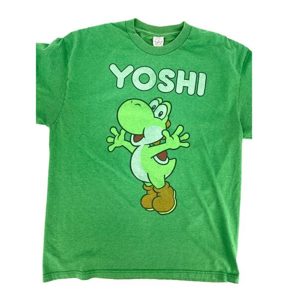 Nintendo's Yoshi T-Shirt Large Green Big Print Graphic Tee - Picture 1 of 5